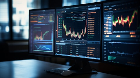 A close-up of a computer monitor, showing the interface of a financial trading platform.