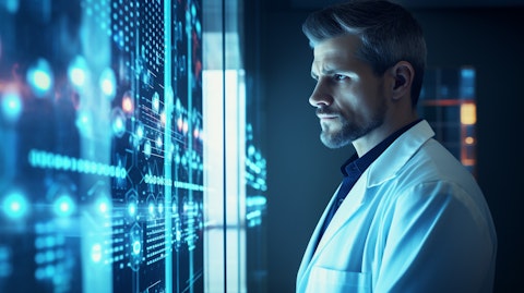 A physician leveraging innovative technology to enable their patient care decisions.