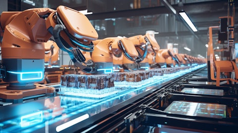 An automated assembly line displaying the advanced packaging technology used by the company.
