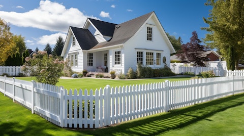 A residential home with a white picket fence, showcasing the high standards of construction.