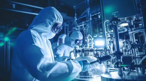 Workers in a chemical plant, creating the state-of-the-art organic chemical products.