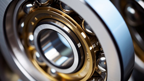 A close-up of a precision-engineered bearing from the company, gleaming in the light.