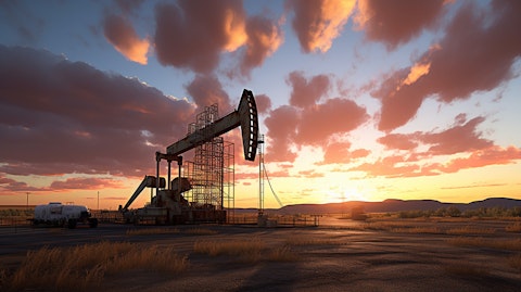 A drilling rig fueled by the energy and expertise of the oil & gas exploration and production company.