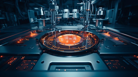 A wide-angle shot of an automated optical inspection system.