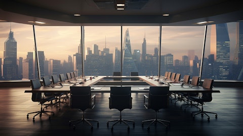 An international conference room with a team of corporate finance and restructuring consultants.