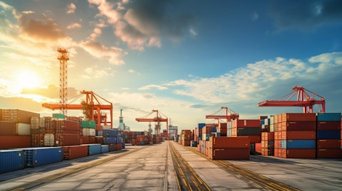 A view of an open cargo shipping yard, highlighting the companies freight listing services.