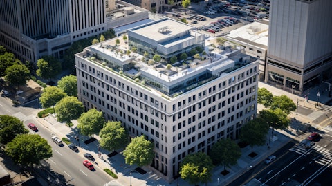 An aerial view of a building leased by the real estate investment trust, promptly paying their federal income taxes.