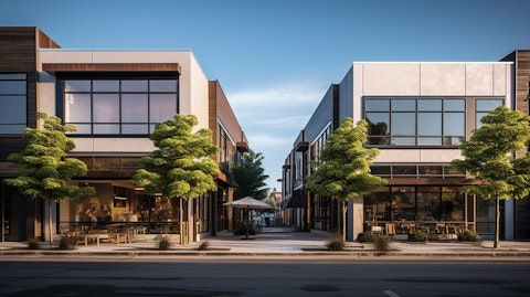 An exterior view of a modern retail property, embodying a landlord’s real estate investment.
