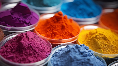 A close-up look at specialized machinery grinding up titanium dioxide pigment into ultrafine particles used as a colorant in paints, coatings, plastics, and paper.