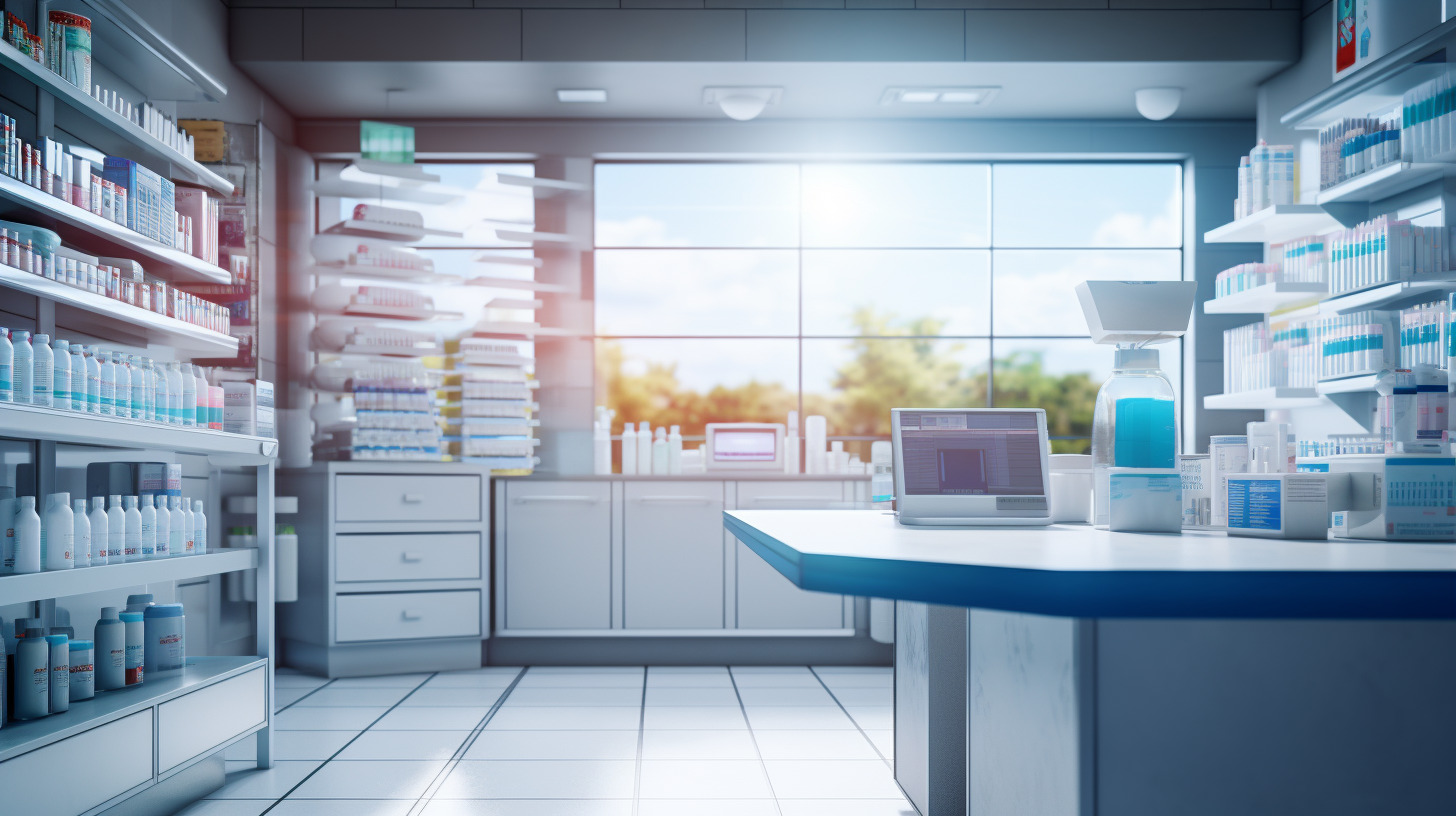 A modern pharmacy dispensing over the counter medication, signifying accessible care.