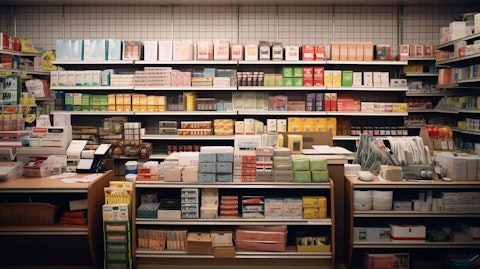 A well-stocked stationery store, depicting a range of consumer products for sale.