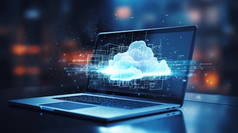 A close-up of an open laptop running a cloud-based digital experience platform.