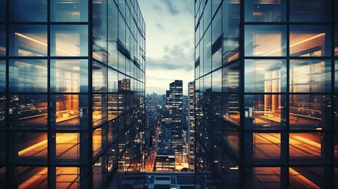 High-rise buildings with aluminum framed windows, showing the company's architectural systems in action.