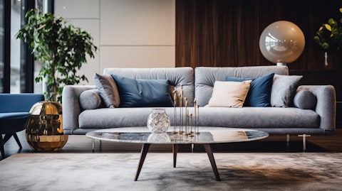 An upholstery furniture product in modern living room, showcasing the design and comfort of the furniture.