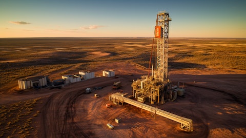 An aerial view of an oil rig in the Permian Basin of West Texas.