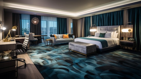 A hotel suite, highlighting the premium-branded select-service hotels offering of the REIT.