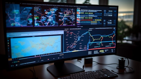 A computer dashboard showing route-based dispatching data for medical practice management.