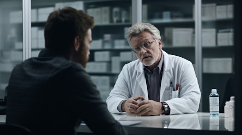 A doctor consulting a patient about the efficacy of the biopharmaceutical company's drugs.