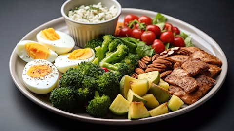 A closeup of an attractive plate with a variety of healthy and delicious options offered by the company.