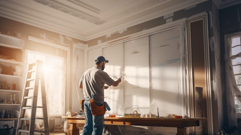 A professional tradesperson working in the home of a customer, providing quality service.