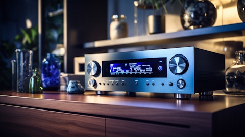 A close-up of a home entertainment system, capturing the impact of video entertainment products.