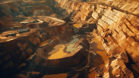 Aerial view of a gold mine, reflecting the company's precious metals mining operations.