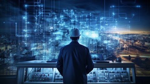 A technician monitoring the production of electriciy from a renewable energy source.