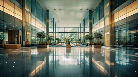 Interior of a large office building - reflecting the company's various commercial properties.