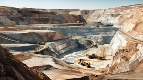 A close-up of an open-pit mine in the Carolina Lithium Project.