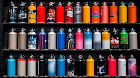 A colour palette showcasing the range of aerosol and trigger sprays in an organised display.