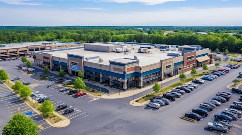Aerial view of a large portfolio of retail properties.