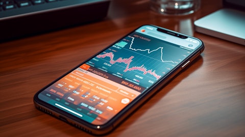 Close up of a smart-phone displaying a bank's online banking platform.