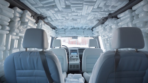 A view from a transportation vehicle with the company's materials providing insulation to the walls.