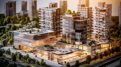 A modern real estate development showing the company's real estate capabilities.