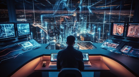 An engineer in his control center, overseeing the intricate web of an infrastructure project.