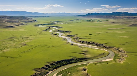 Aerial view of the vast landscape of Great Divide Basin, Wyoming.