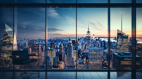 A skyline view of real estate properties, reflecting the power of the company's real estate investments.
