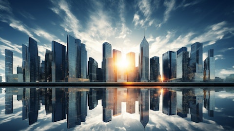 A skyline of high-rise buildings, showing the real estate investments made by the company.