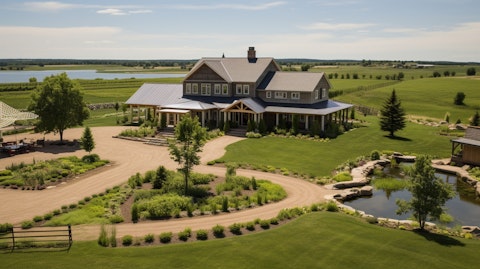 550 acre farm estate in the US showcasing the real estate owned by the company.