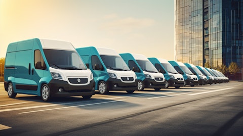 A fleet of electric and lifestyle delivery vehicles grouped together in a line.