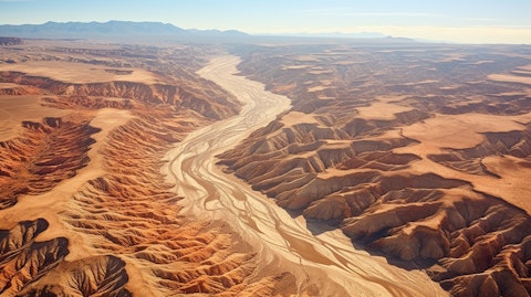 An aerial view of the vast Lihtium deposits in the Jujuy province of Argentina.