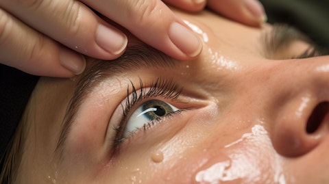 A close-up of a brow being waxed in one of the company's franchises.