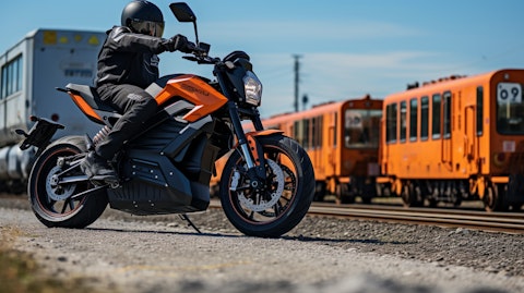 LiveWire electric motorcycles being tested on a closed track in North America.