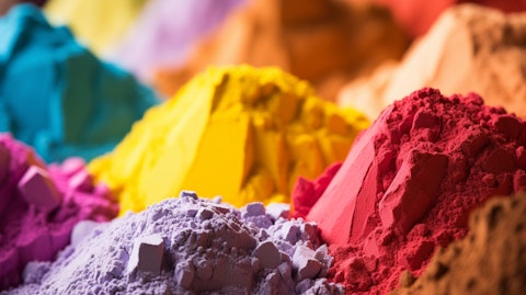 A close-up of a colorful array of spray-dried nutrition powder products.