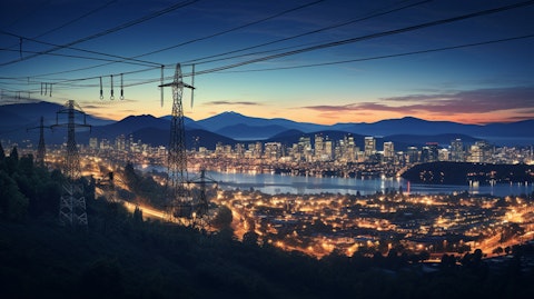 A vibrant skyline illuminated by the lights of the electric utility company.