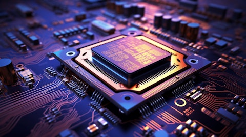 A close-up of a computer chip, its intricate components safeguarding digital security.