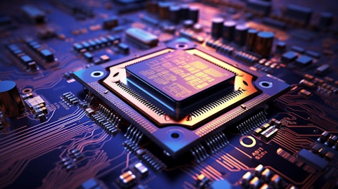 A close-up of a computer chip, its intricate components safeguarding digital security.
