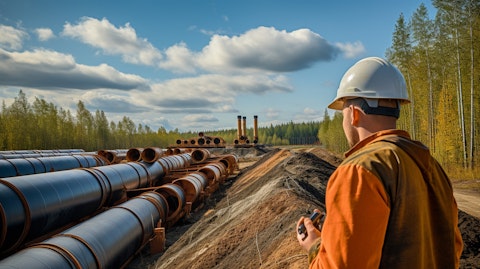 A technician conducting an in-line inspection of a pipeline using specialized tools.