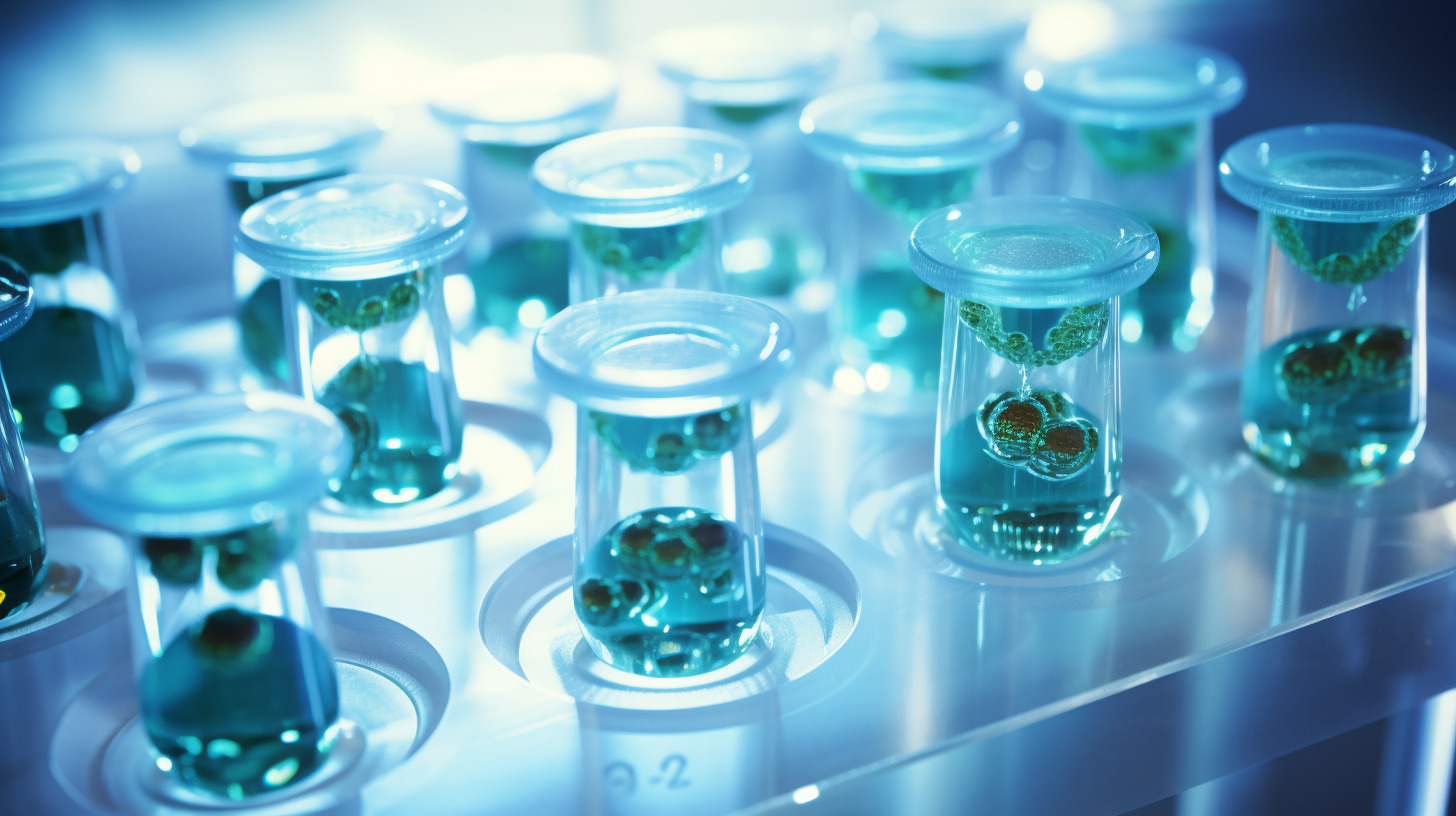 A close-up view of a laboratory experiment testing a non-steroidal therapy for polycystic ovary syndrome.