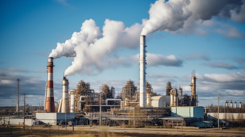 An industrial complex with its towering smokestacks, showing the scale of the company's specialty chemicals operations.